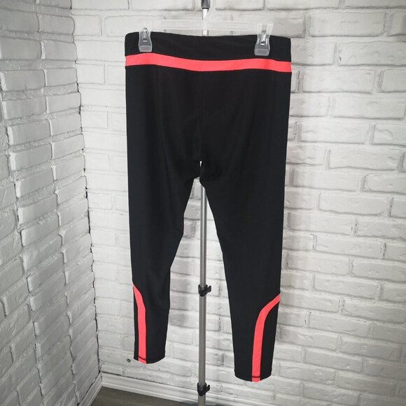 Reebok Ladies Size XL Ankle Length Black with Salmon Accents Leggings - Picture 2 of 7